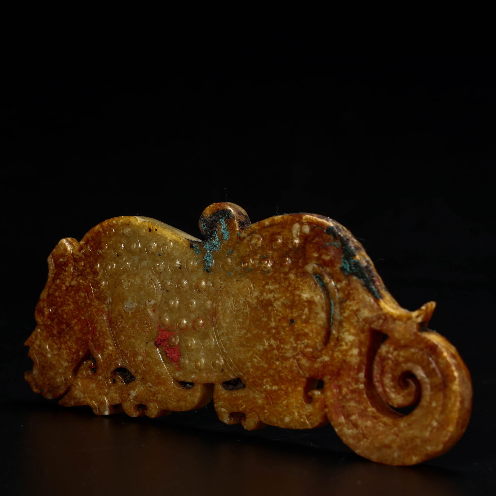A beautiful valley-patterned jade tiger-shaped pendant - 3