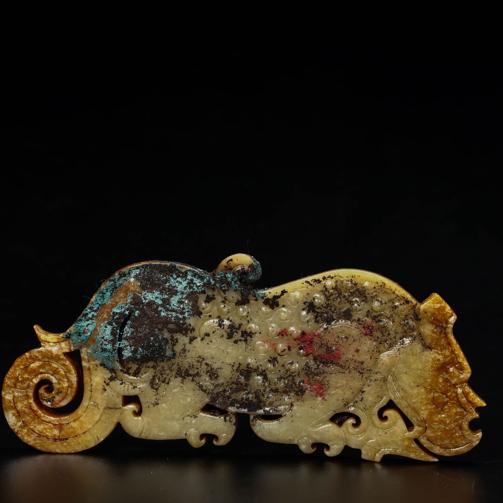 A beautiful valley-patterned jade tiger-shaped pendant - 4