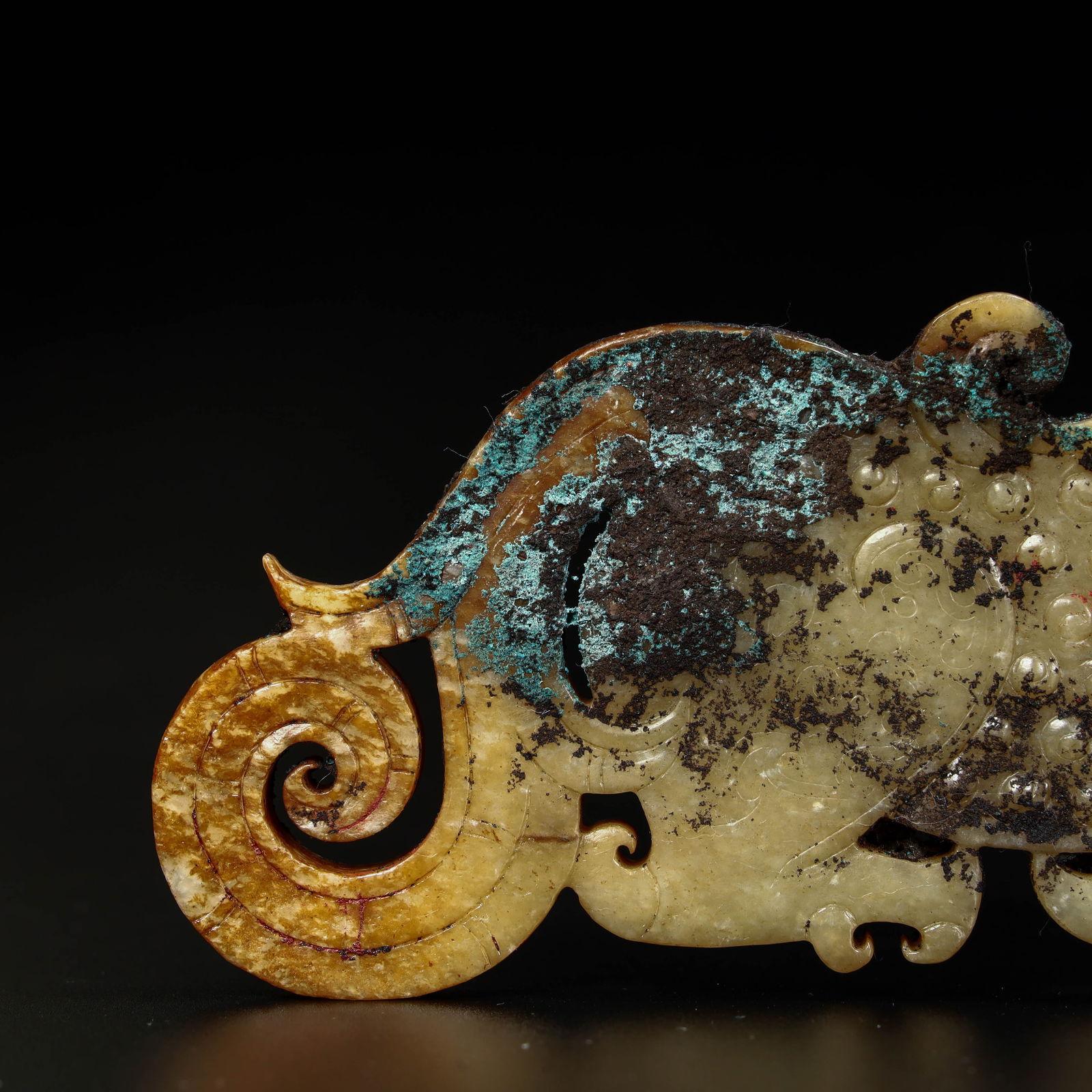 A beautiful valley-patterned jade tiger-shaped pendant - 8