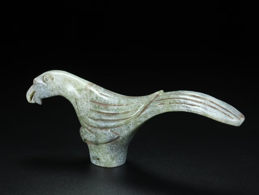 A beautiful Hetian jade bird staff - 4