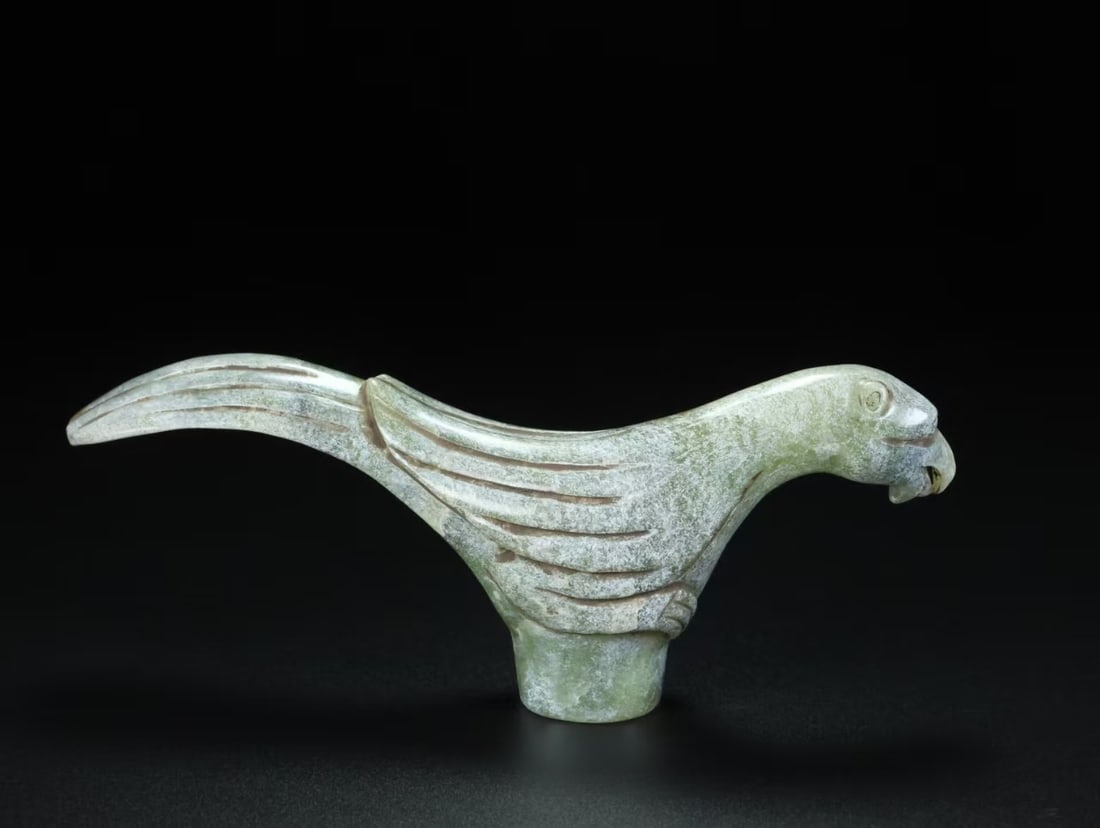 A beautiful Hetian jade bird staff - 6