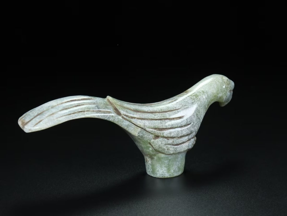 A beautiful Hetian jade bird staff - 7