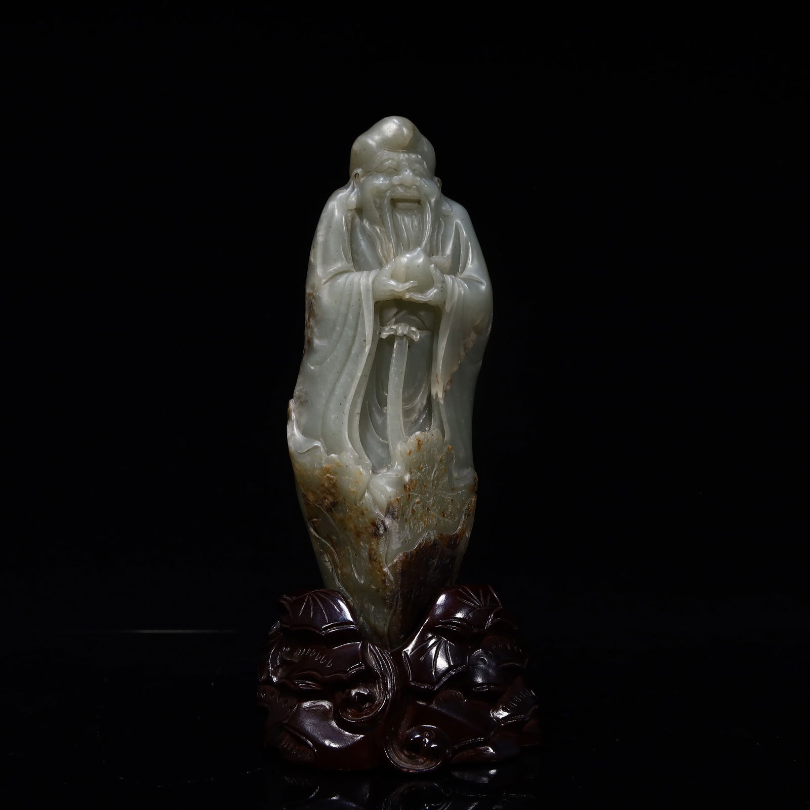 A piece of exquisite Hetian jade longevity: Exquisite Hetian jade longevity old SIZE: L::6cm W::3cm H::20cm W::614G (The Dimensions Of All Batches Are Manually Measured.If You Need More Detailed Information, Please Contact Our Customer Service
