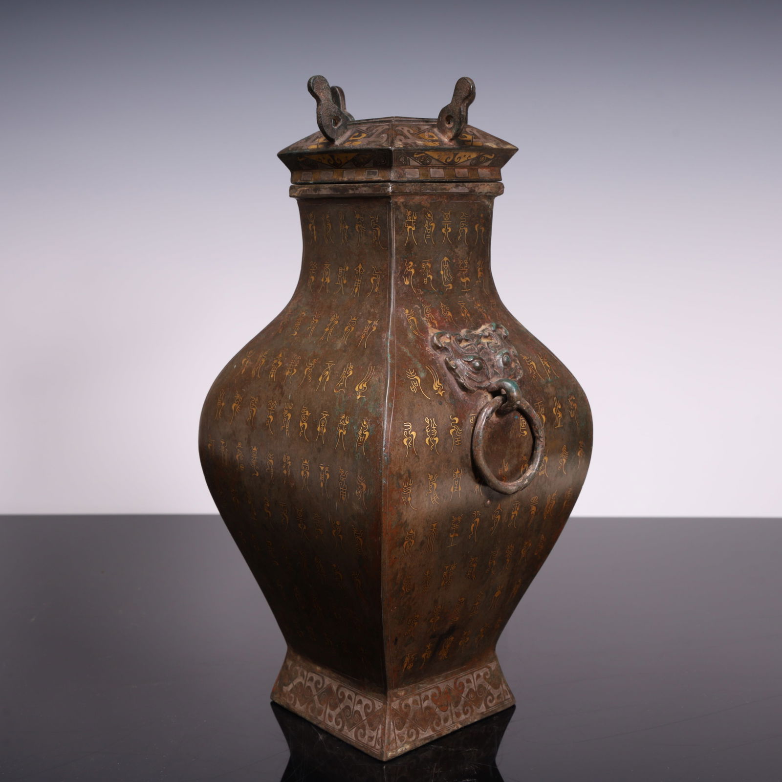 A Han Dynasty Cuojin silver amphora - 2