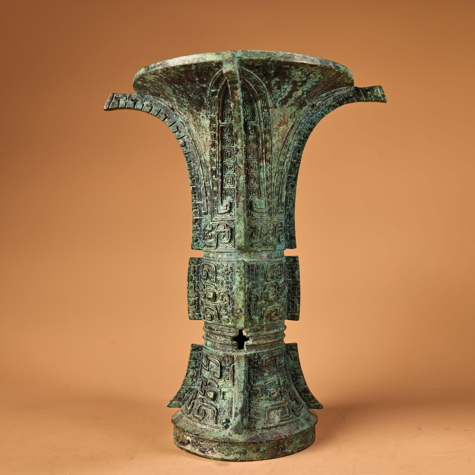 A fine bronze flower cup vase (1 of 9)