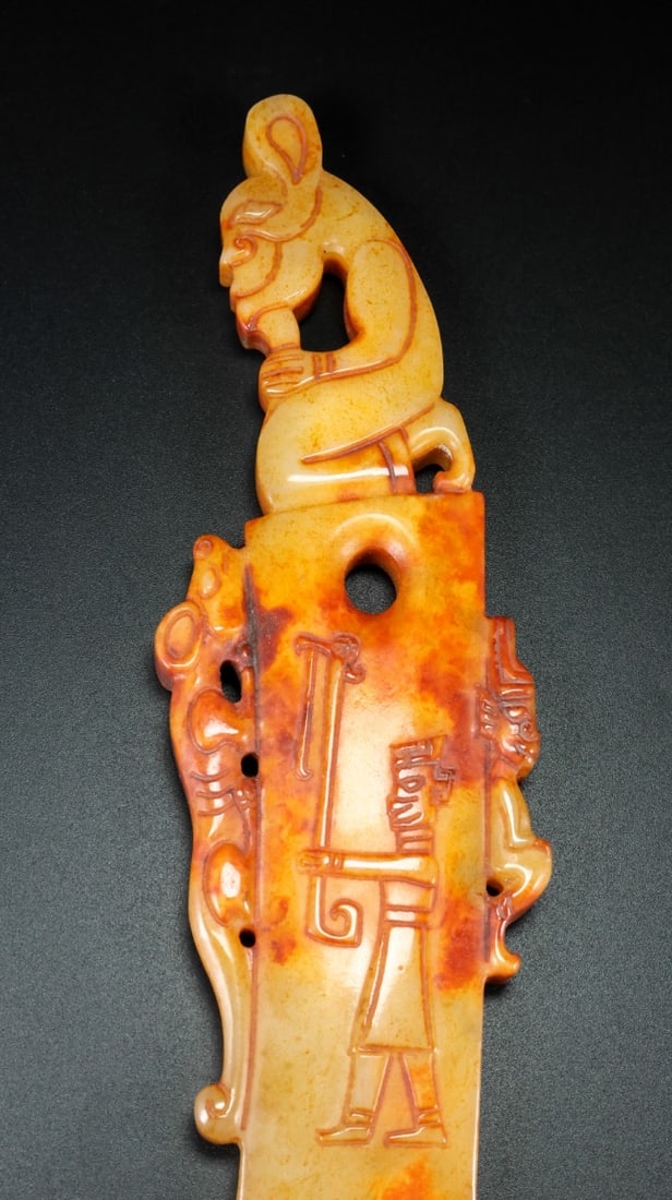 A fine Hetian jade axe - 5