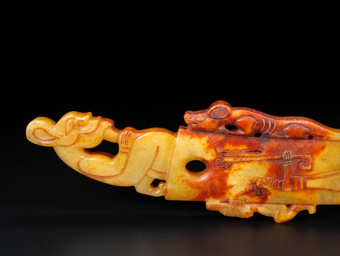 A fine Hetian jade axe - 7