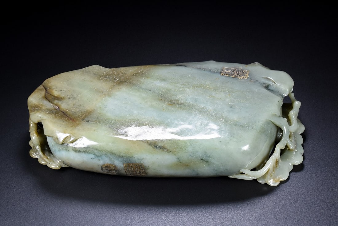 An Exquisite White Jade Deer Pattern Pine Pattern Brush Washer - 9