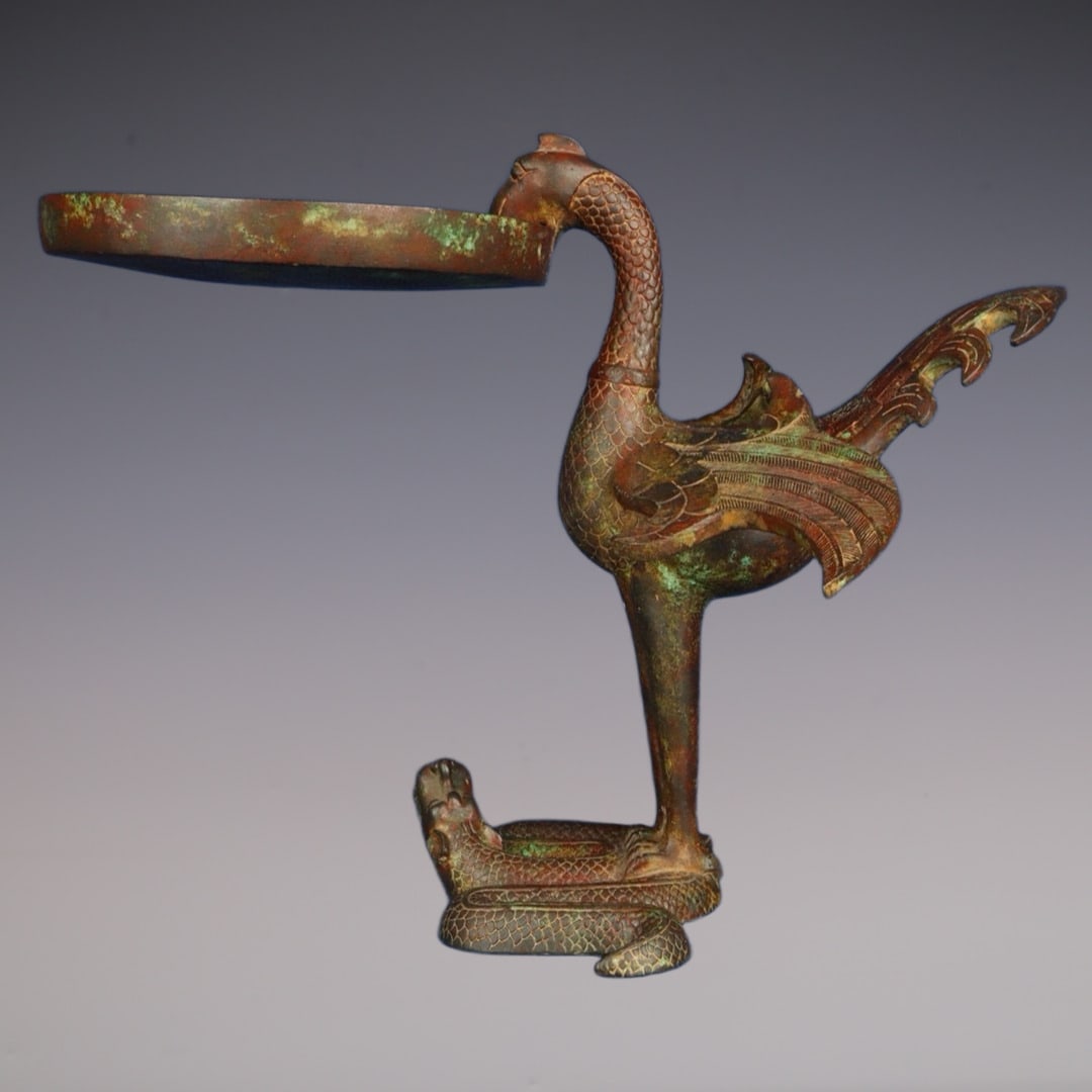 An Exquisite Bronze With Inscription Bird-Shaped Candlestick (1 of 9)