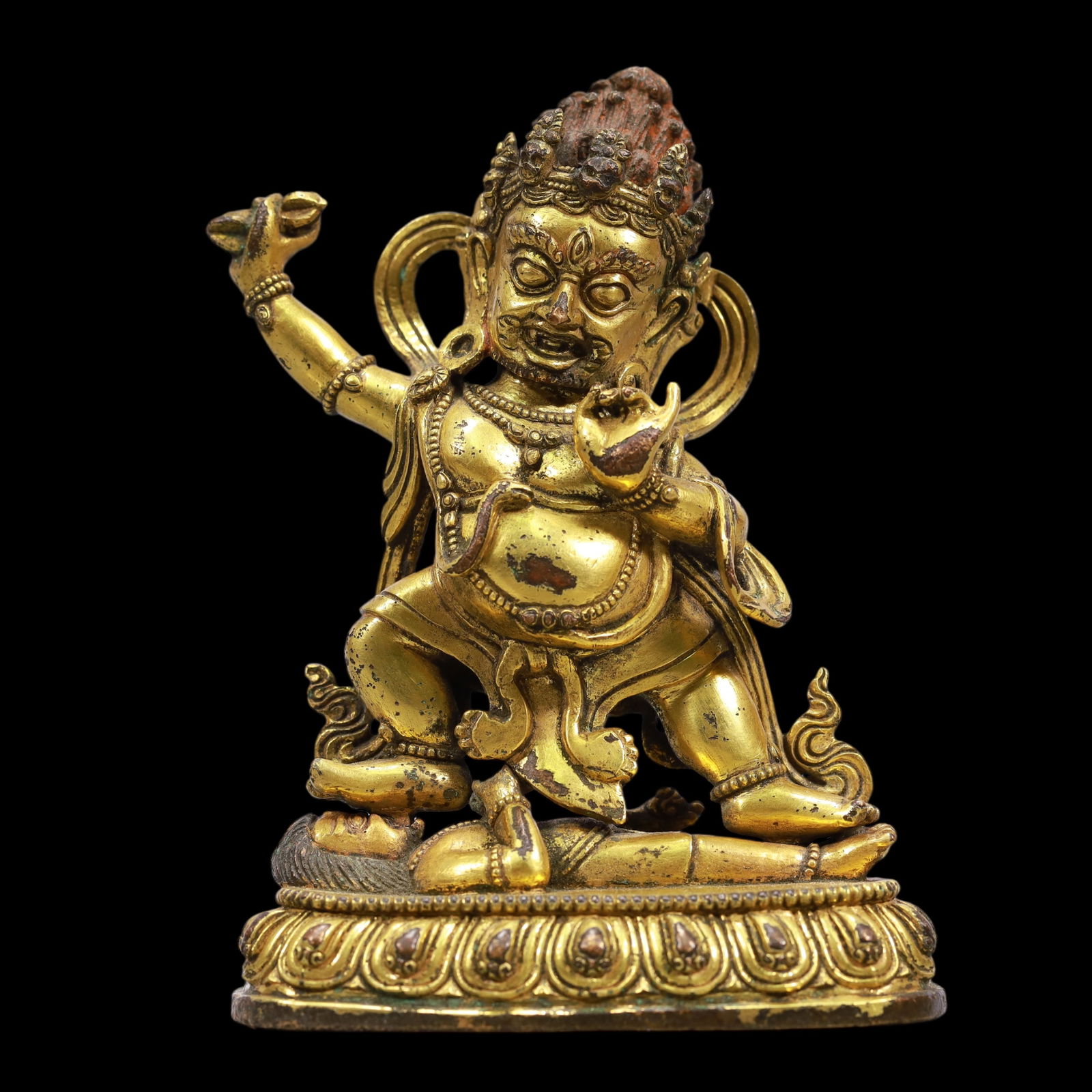 A Exquisite Gilt Bronze Statue of Mammon: A Exquisite Gilt Bronze Statue of Mammon Ming Dynasty, China Size:8.5cmx4.5cmx11.5cm Weight:600g (The Dimensions Of All Batches Are Manually Measured.If You Need More Detailed Information, Please