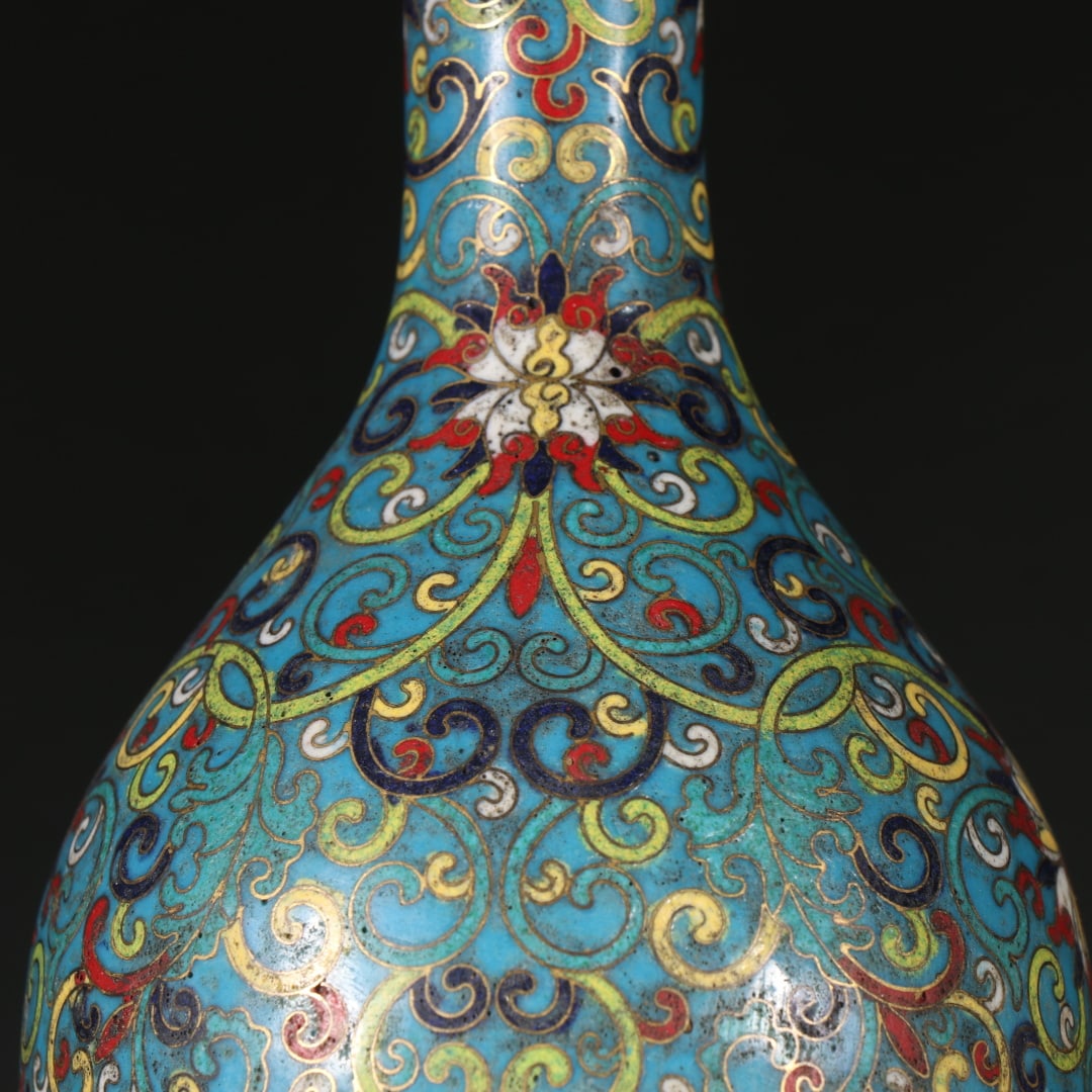 An Exquisite Cloisonne Lotus Pattern Vase - 5