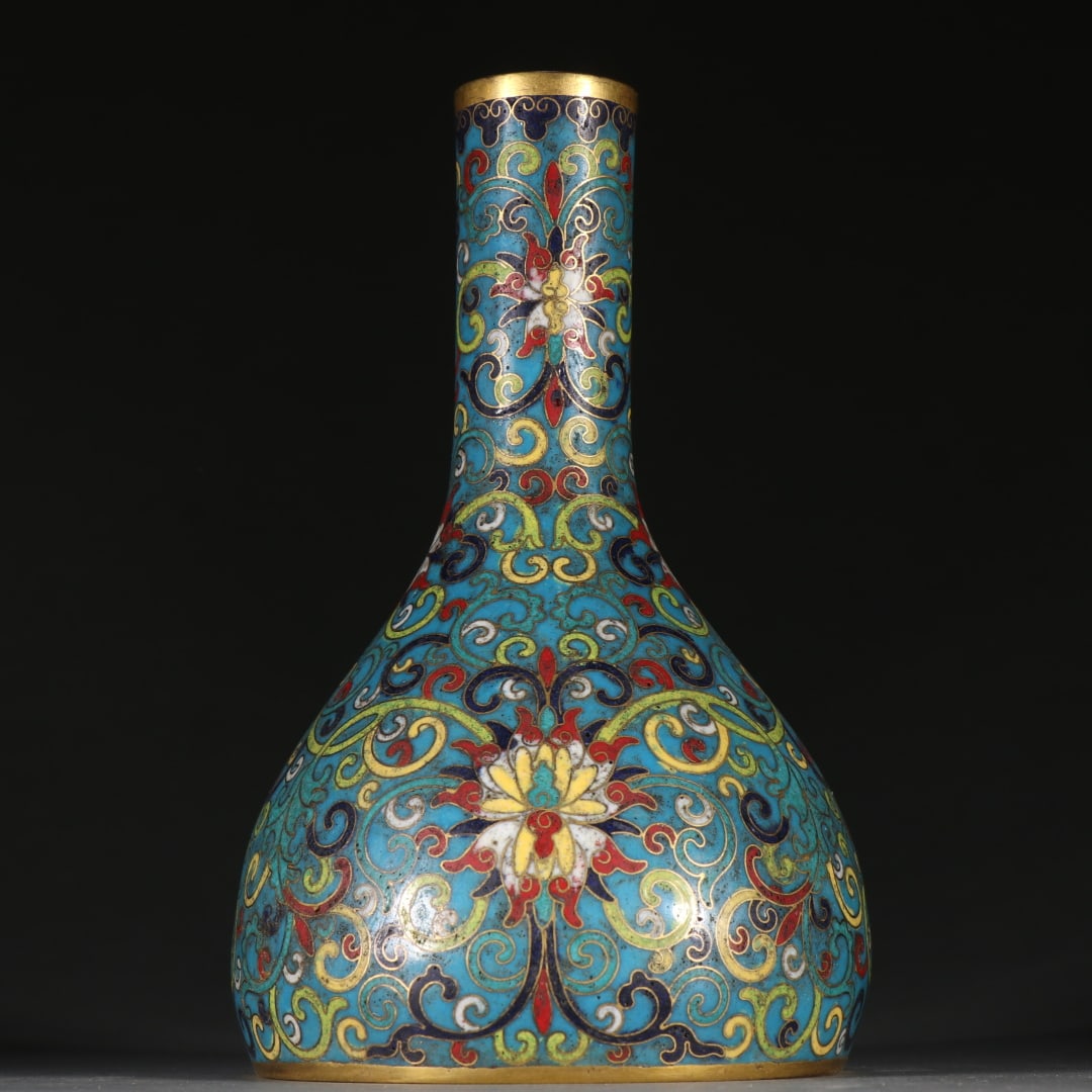 An Exquisite Cloisonne Lotus Pattern Vase - 6