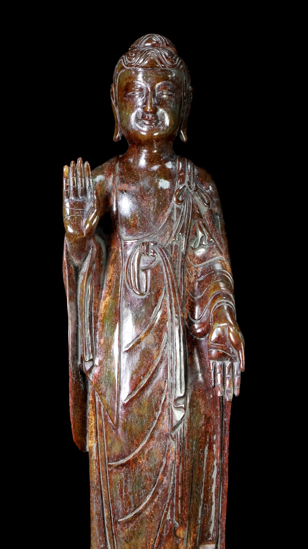 An Exquisite White Jade Buddha Statue - 2