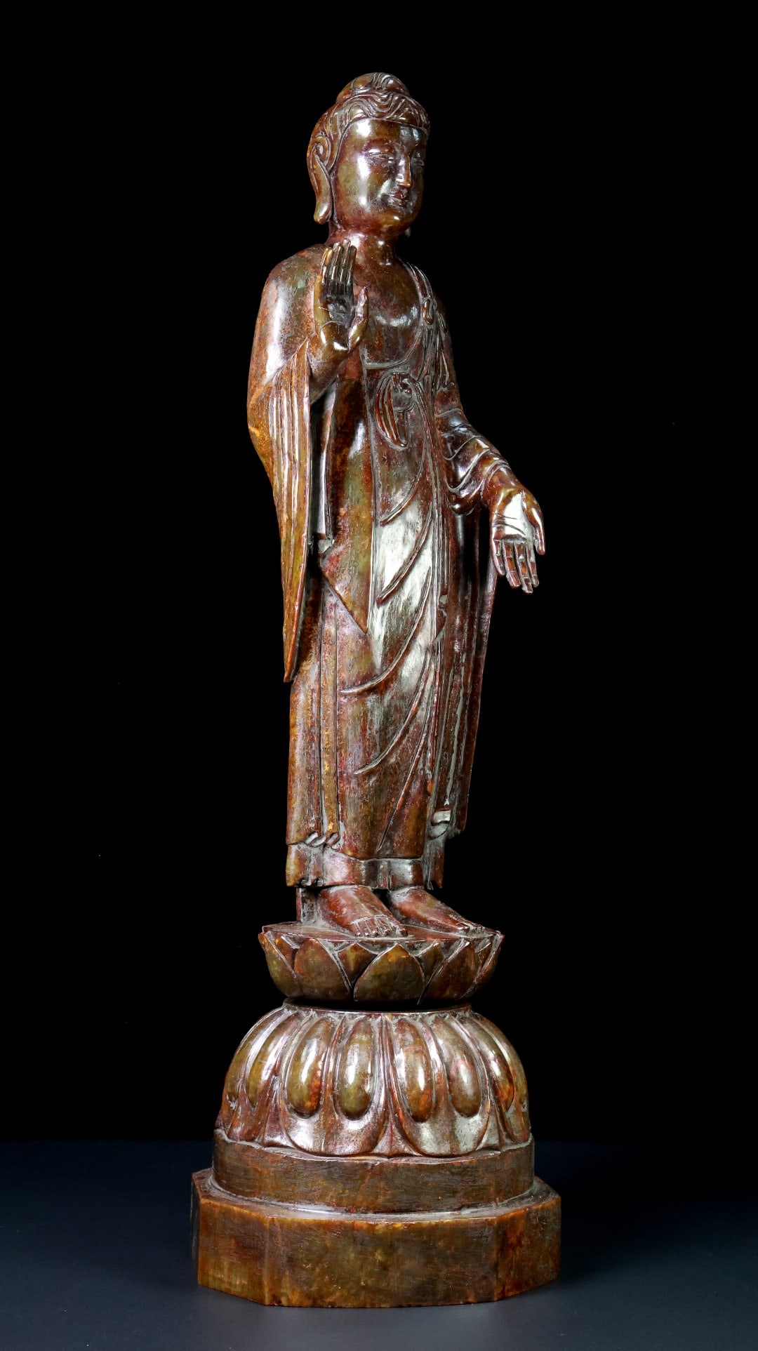 An Exquisite White Jade Buddha Statue - 4