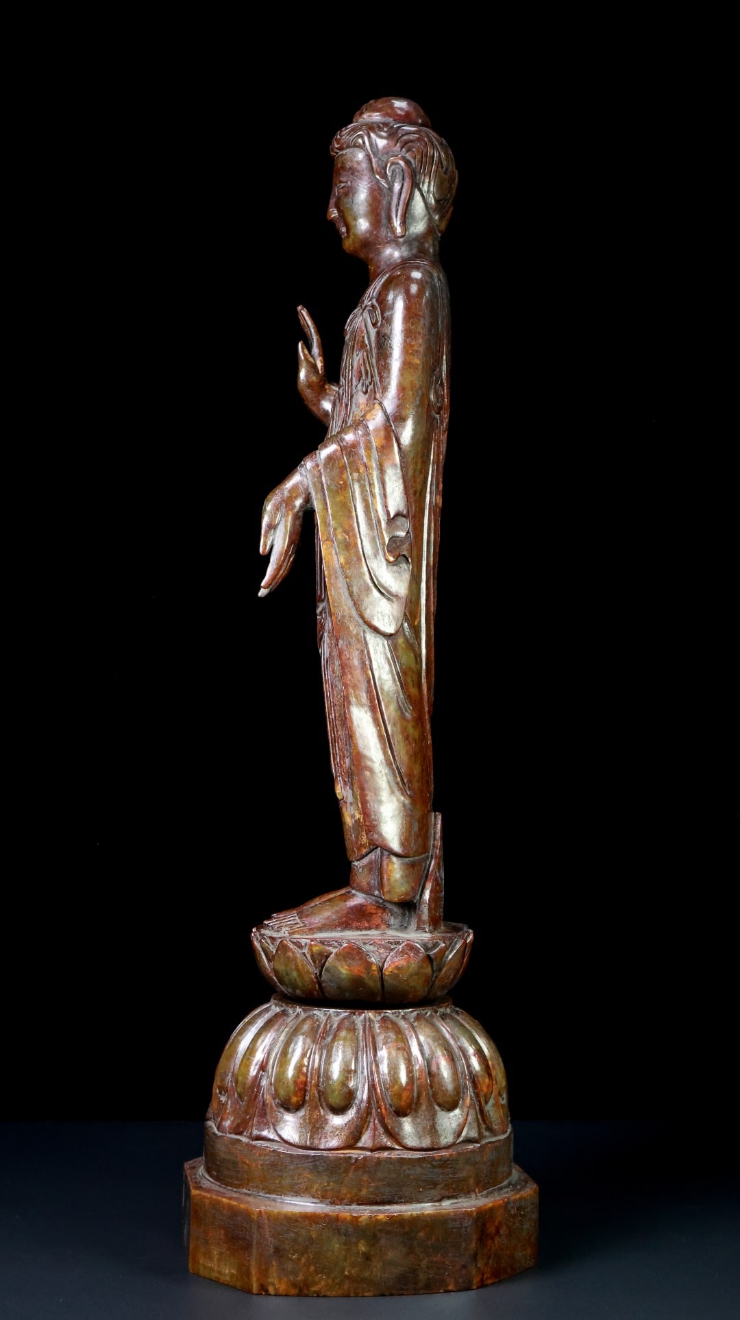 An Exquisite White Jade Buddha Statue - 6