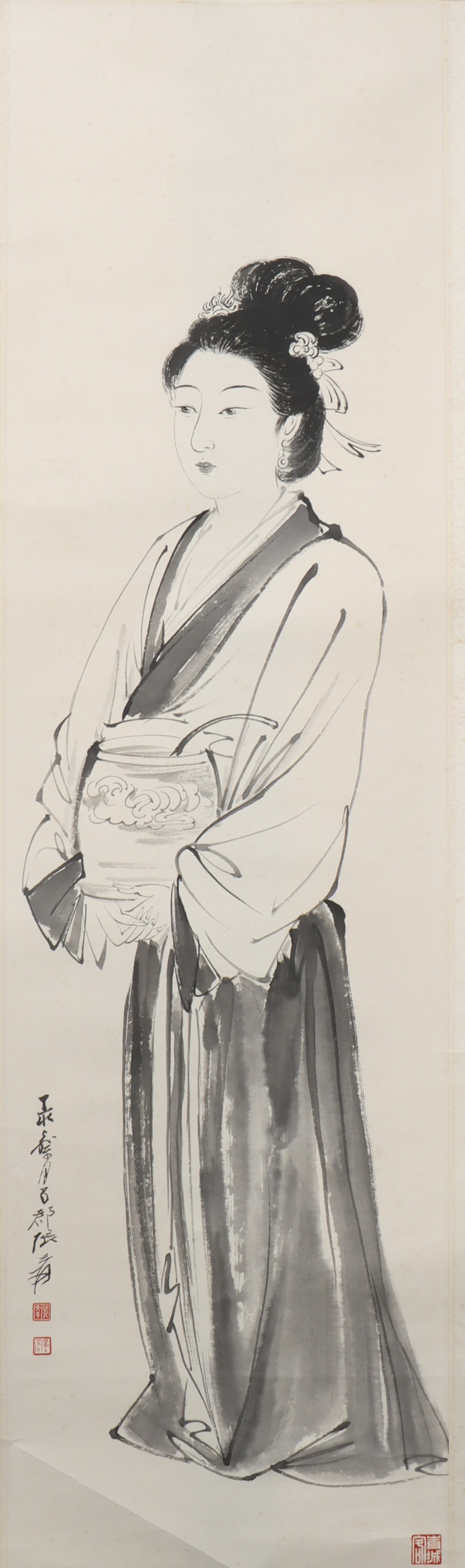 An Fabulous Chinese Ink Woman By Paper: An Fabulous Chinese Ink Woman By Paper Zhang daqian Size:122cmx34cm (The Dimensions Of All Batches Are Manually Measured.If You Need More Detailed Information, Please Contact Our Customer Service Befo