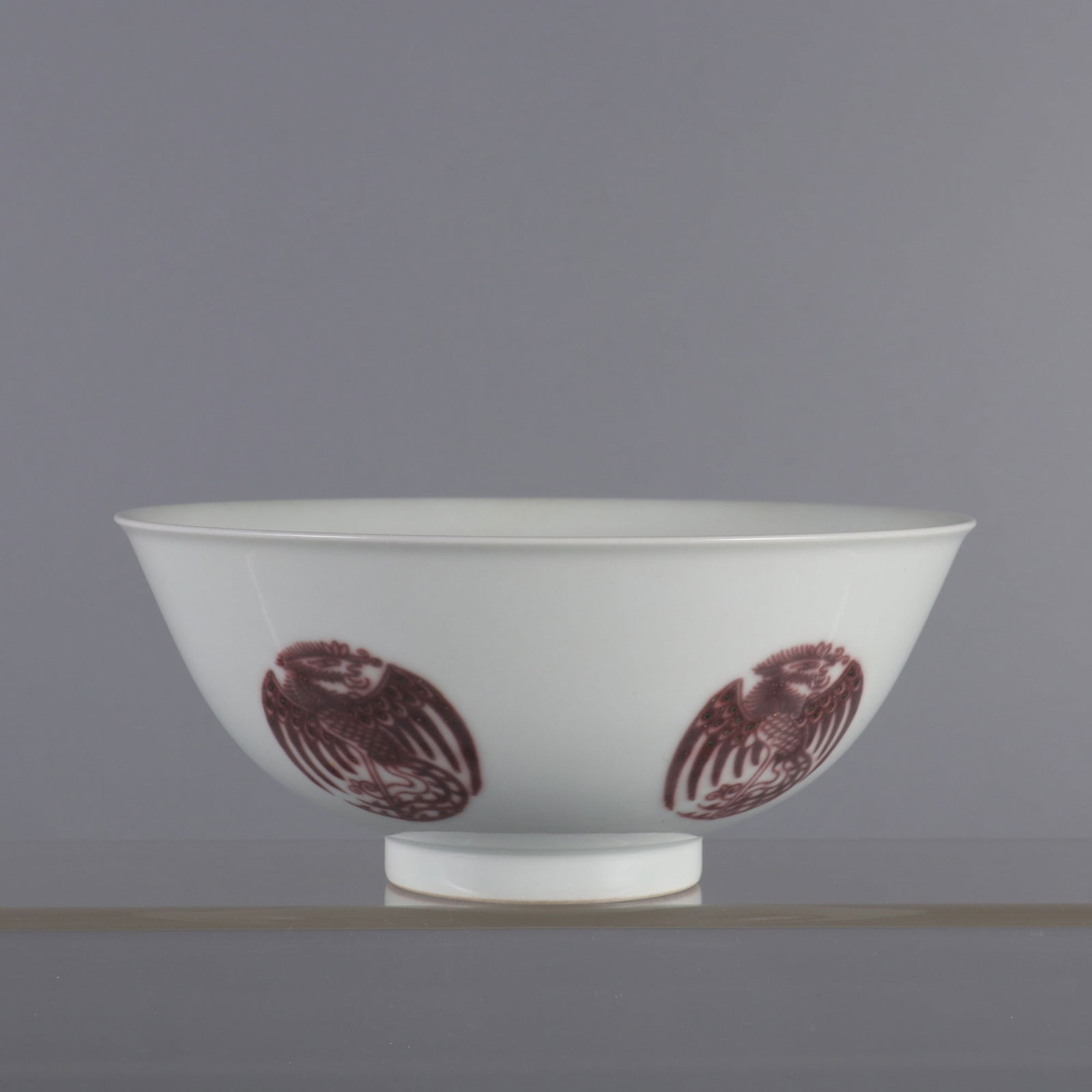 An Exquisite Underglaze-Red Phoenix Pattern Bowl - 2