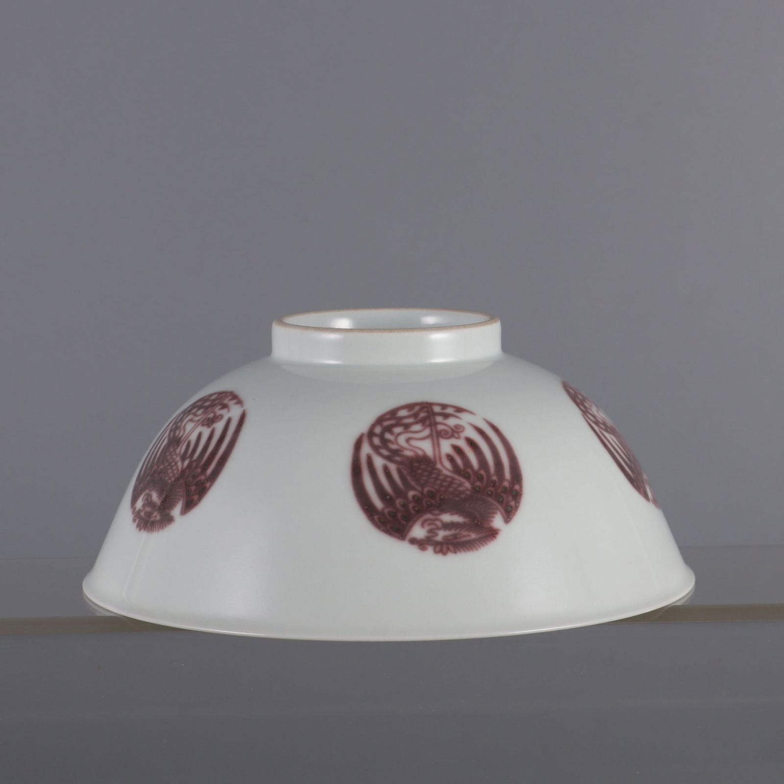 An Exquisite Underglaze-Red Phoenix Pattern Bowl - 5