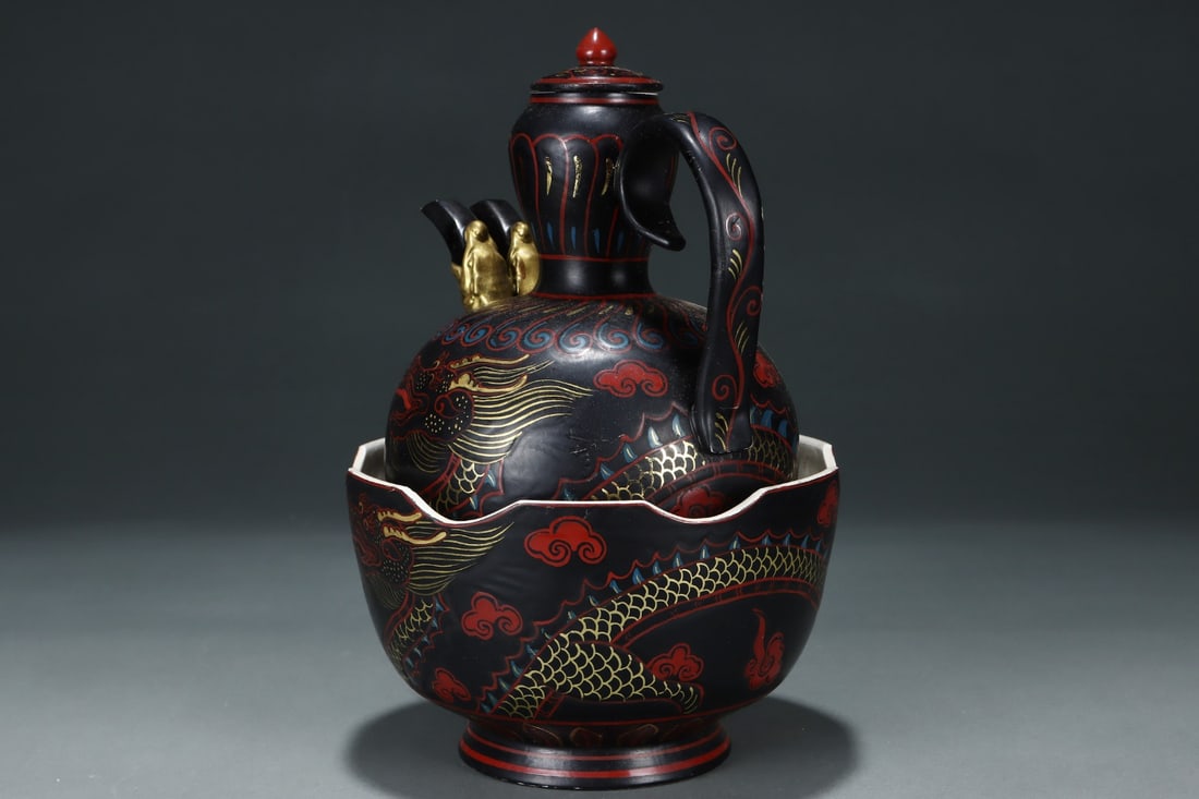 An Exquisite Ding yao Painted Color Dragon Pattern Ewer - 4
