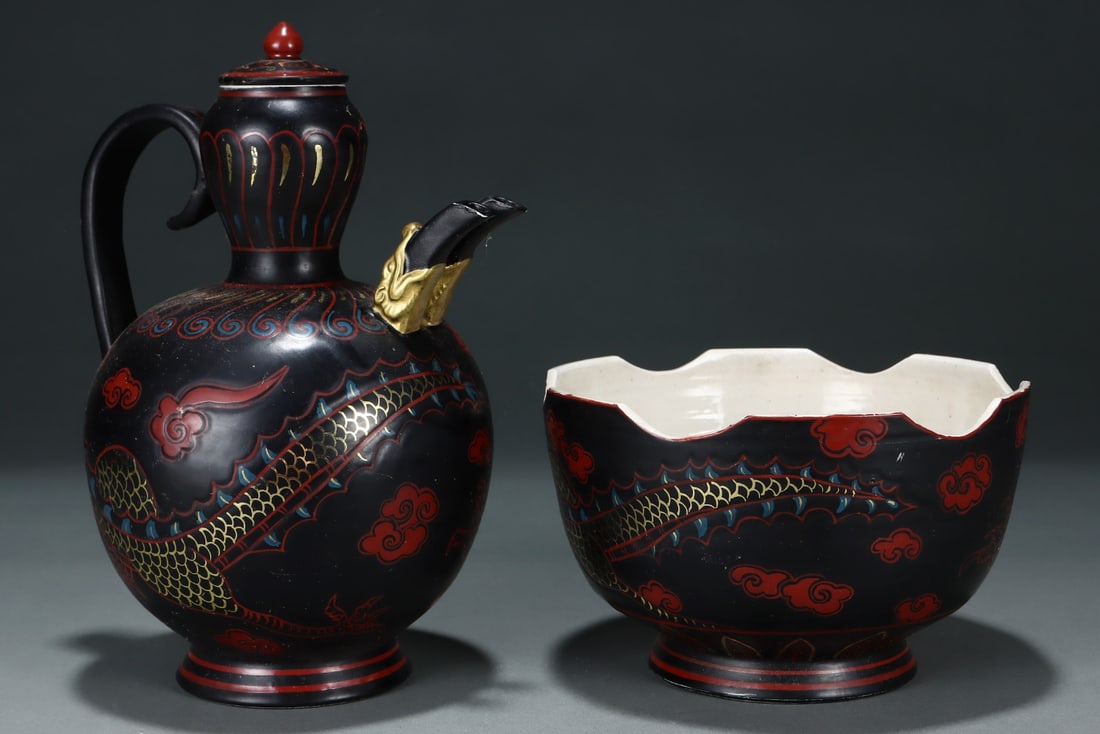 An Exquisite Ding yao Painted Color Dragon Pattern Ewer - 6