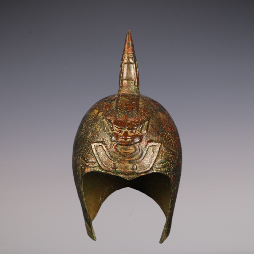An Exquisite Bronze Beast-Face Pattern Helmet (1 of 9)