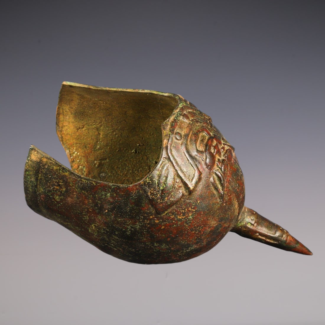 An Exquisite Bronze Beast-Face Pattern Helmet - 8