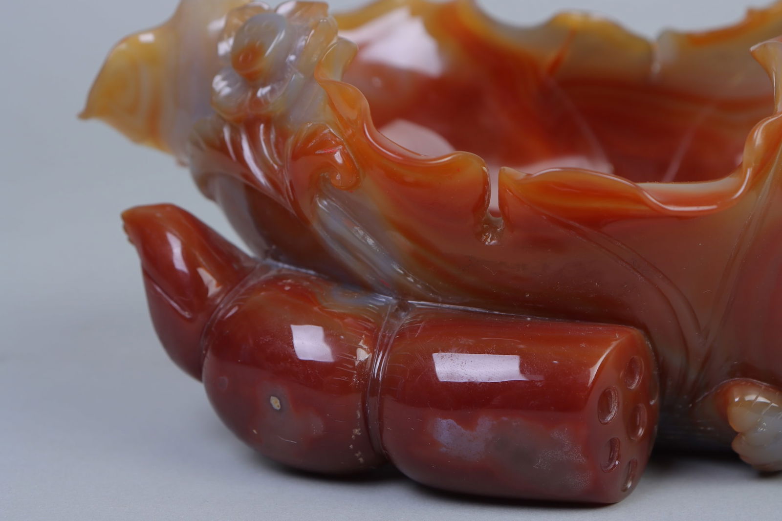 An Exquisite Agate Fish Pattern Brush Washer - 4