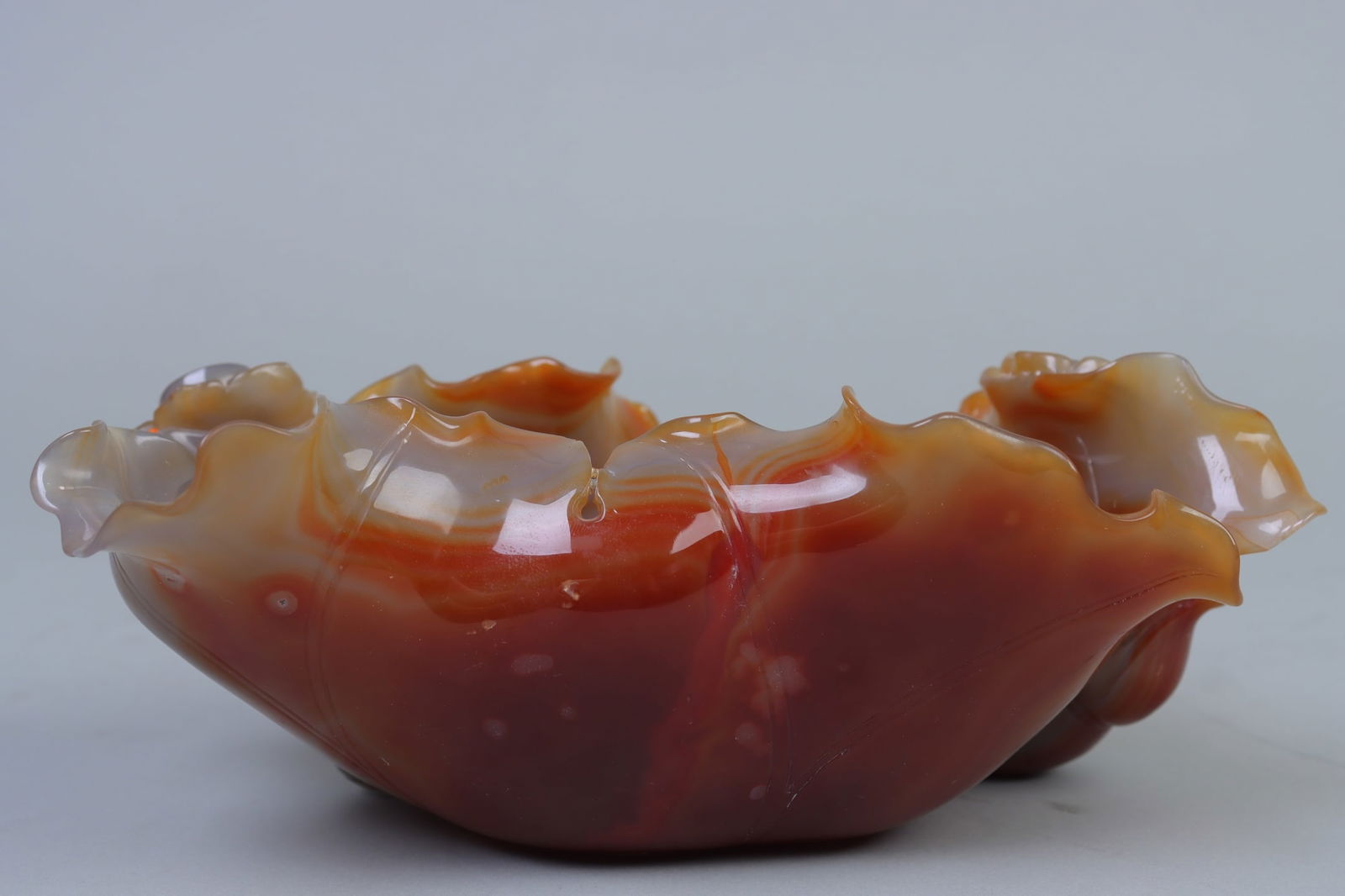 An Exquisite Agate Fish Pattern Brush Washer - 7