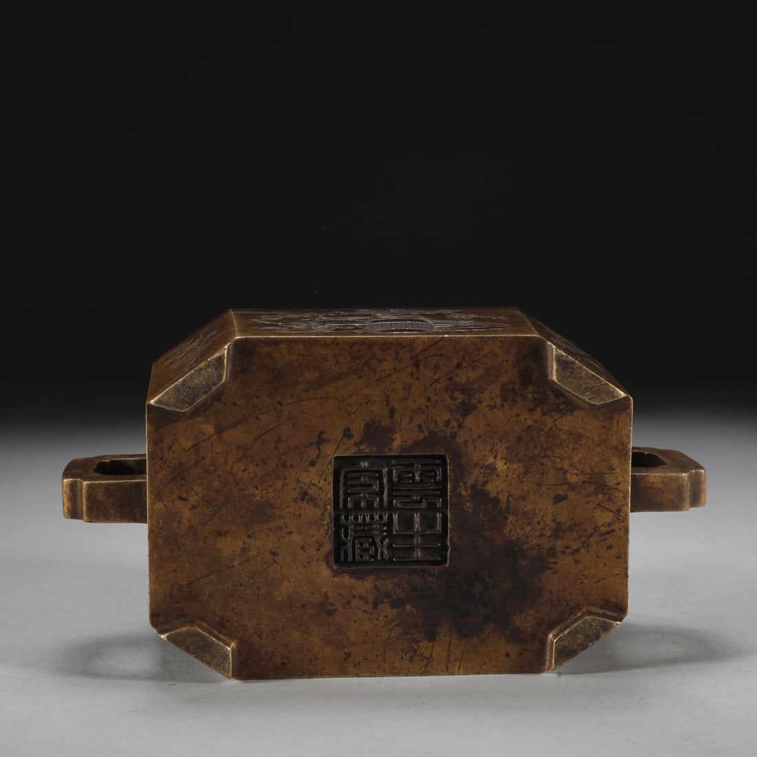 An Exquisite Bronze Flower Pattern Double-Ears Censer - 5