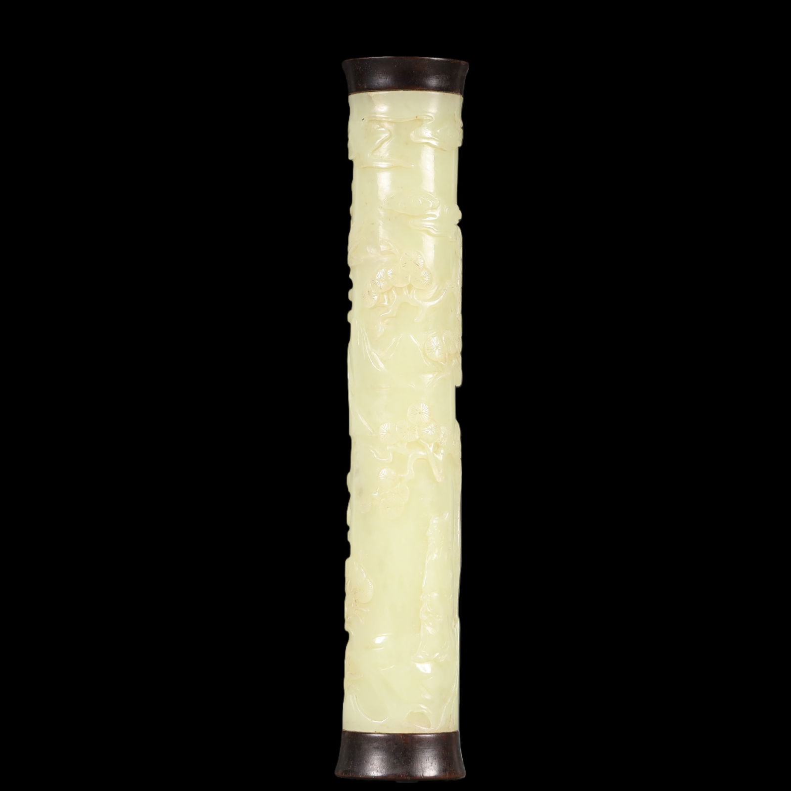 A Exquisite White Jade Pine Pattern Incense Tube - 3