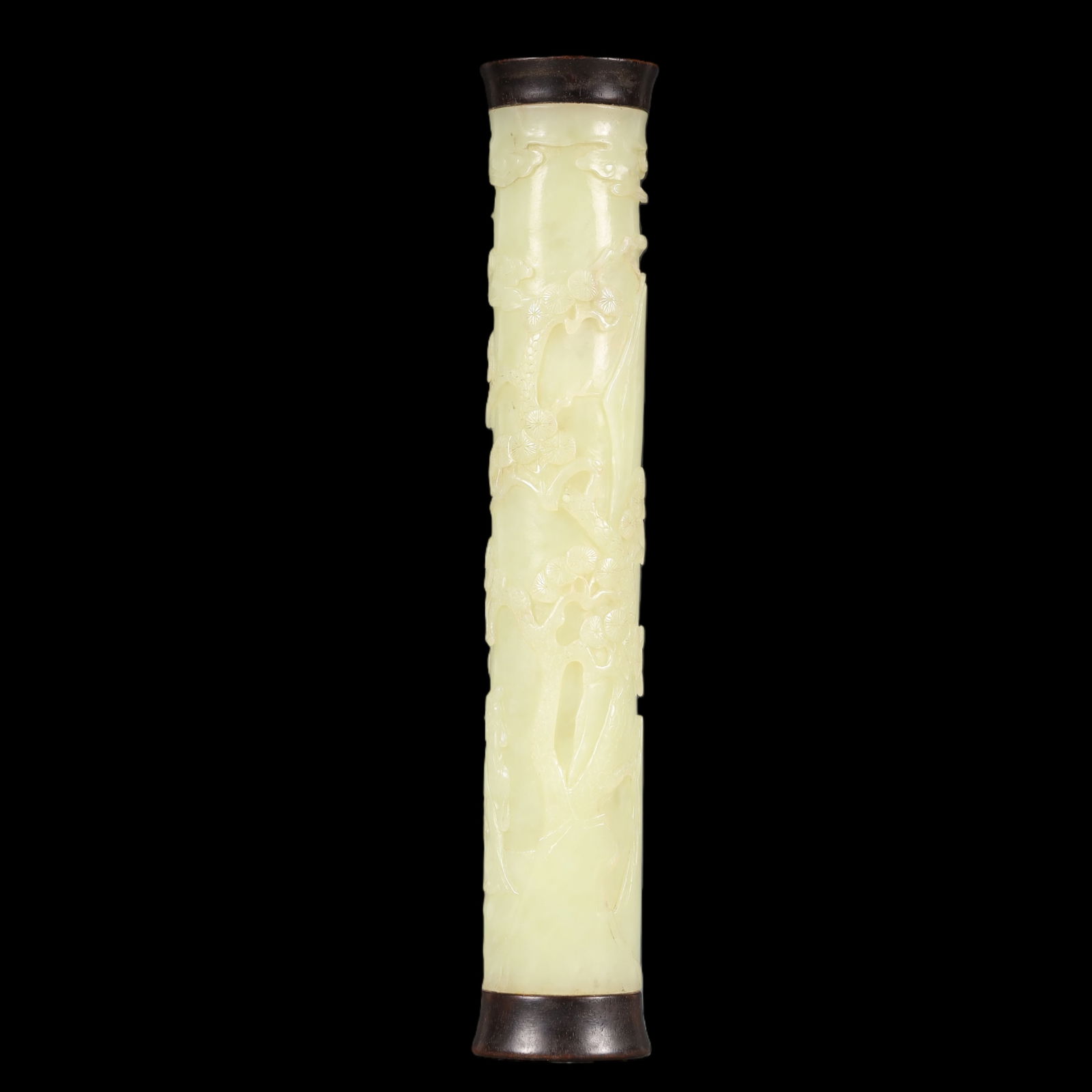 A Exquisite White Jade Pine Pattern Incense Tube - 4