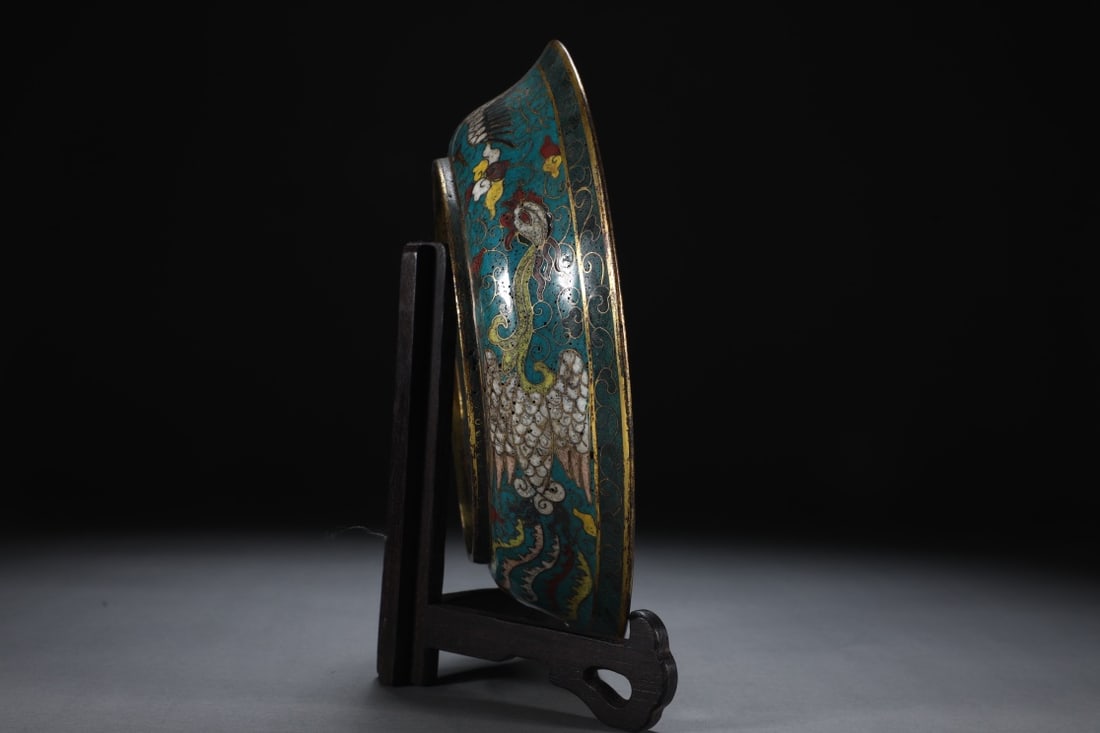 An Exquisite Cloisonne Dragon and Phoenix Pattern Plate - 2