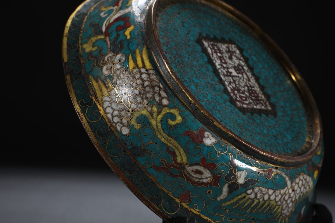 An Exquisite Cloisonne Dragon and Phoenix Pattern Plate - 8