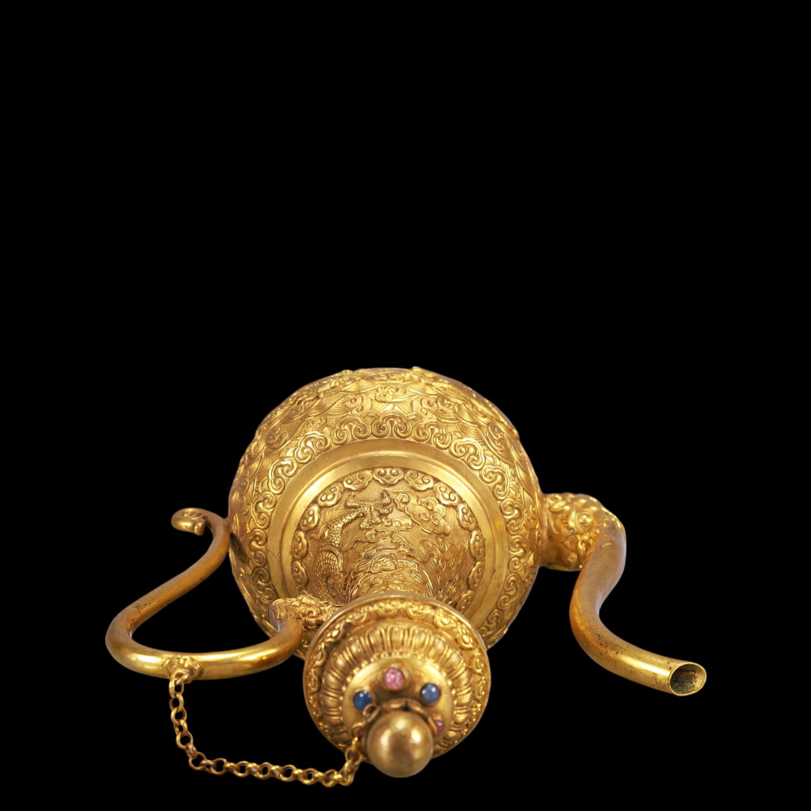 A Exquisite Gilt Bronze Dragon Pattern Seawater Pattern Auspicious Beast Pattern Ewer - 9