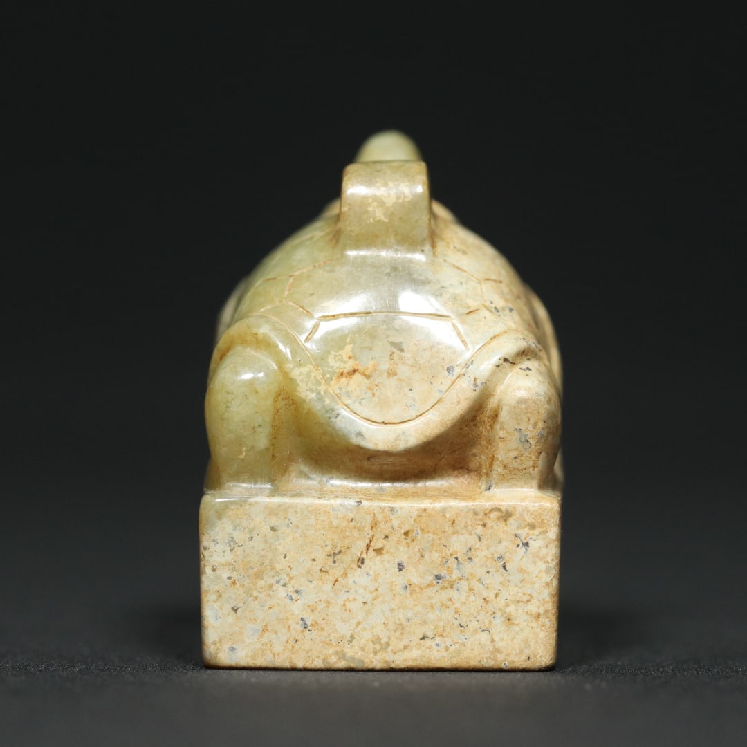 An Exquisite White Jade Turtle Seal - 6