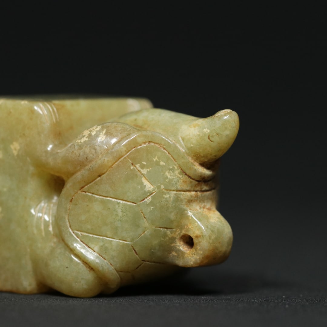An Exquisite White Jade Turtle Seal - 9