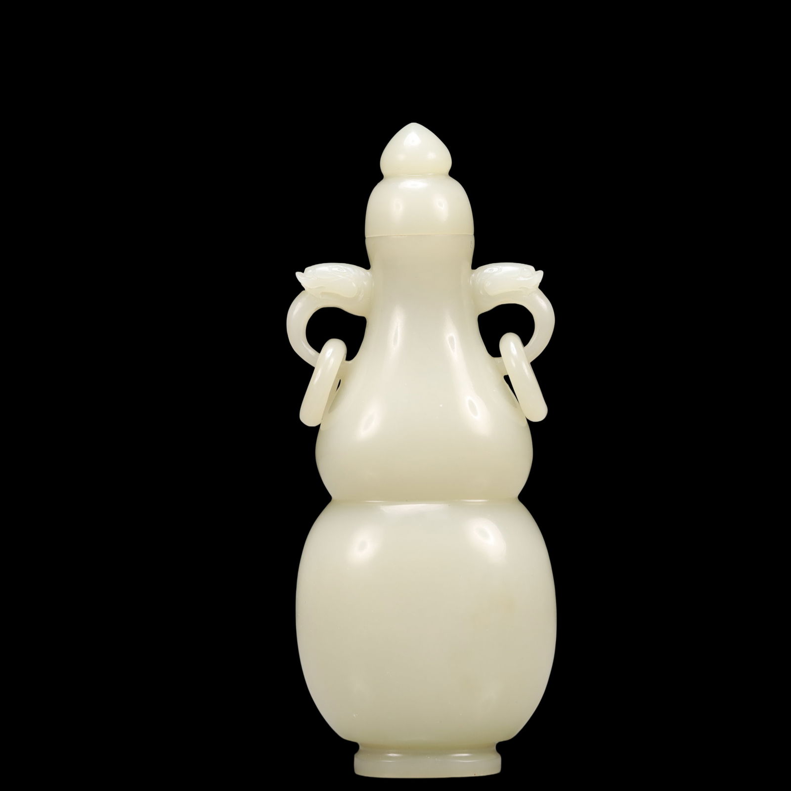 An Exquisite Green Jade Gourd-Shaped Double-Ears Vase (1 of 9)
