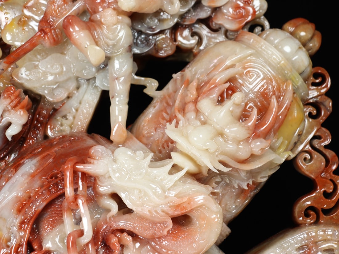 An Exquisite Shoushan Stone Dragon Pattern Ornament - 6