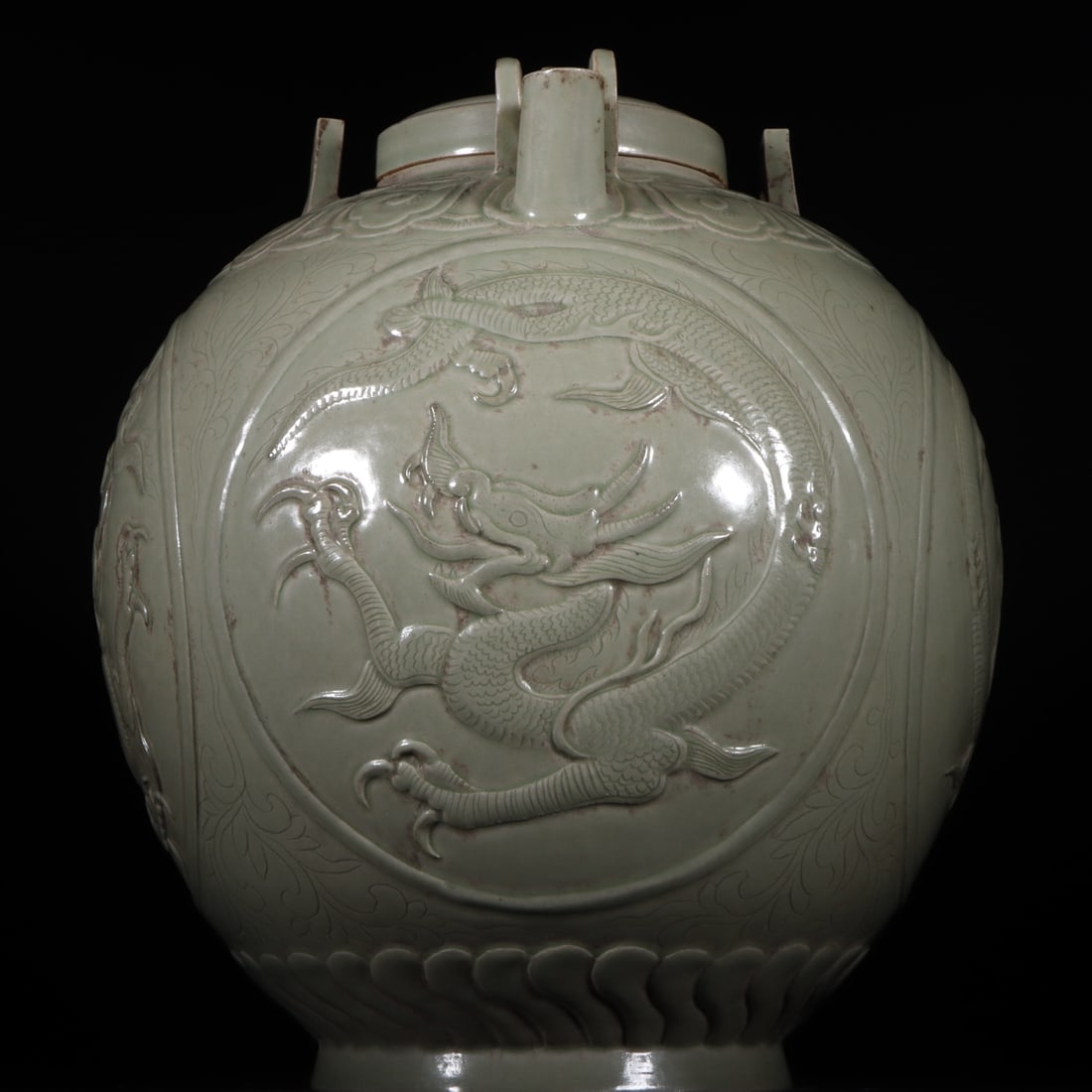 An Exquisite Yue yao Celadon Dragon Pattern Jar - 3