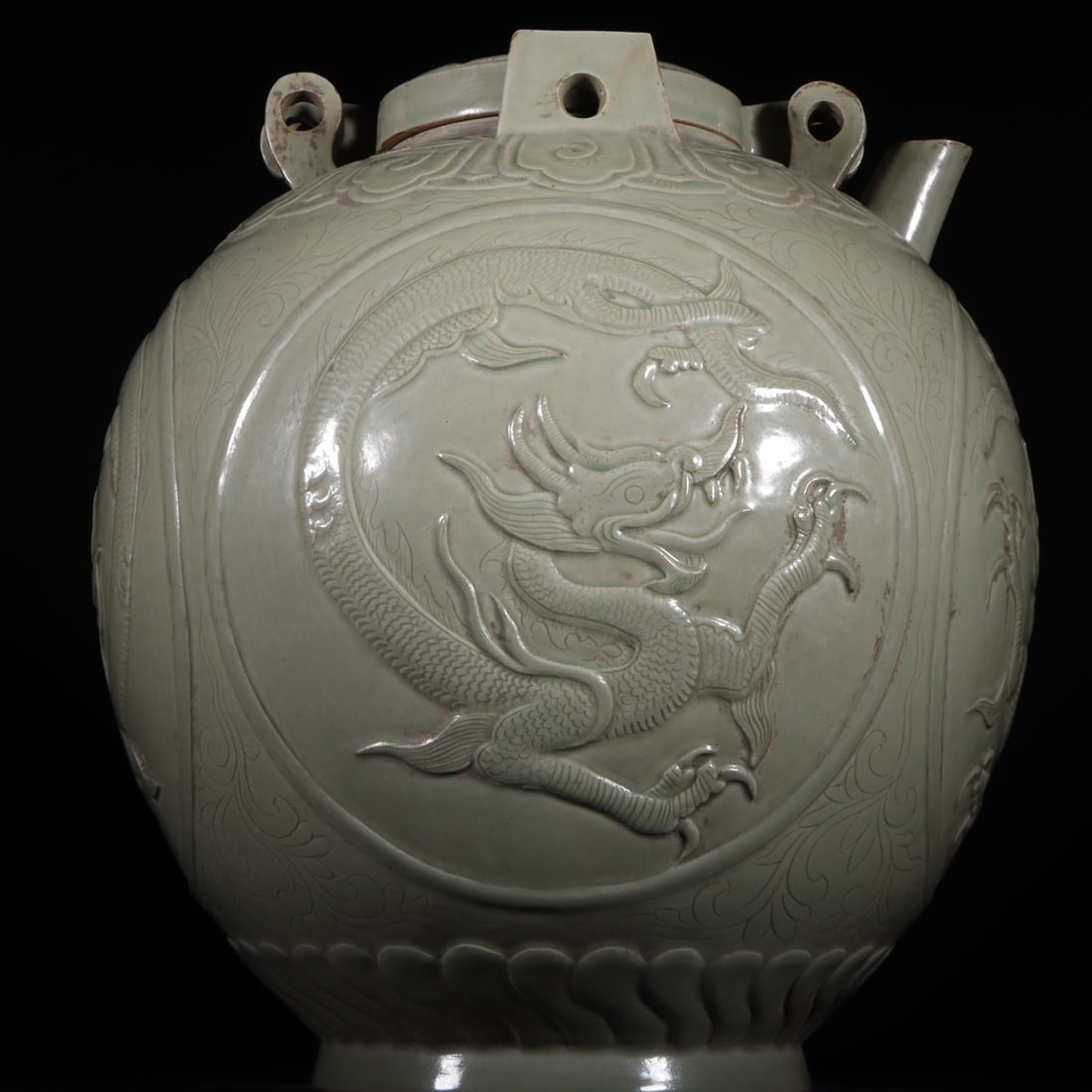 An Exquisite Yue yao Celadon Dragon Pattern Jar - 4