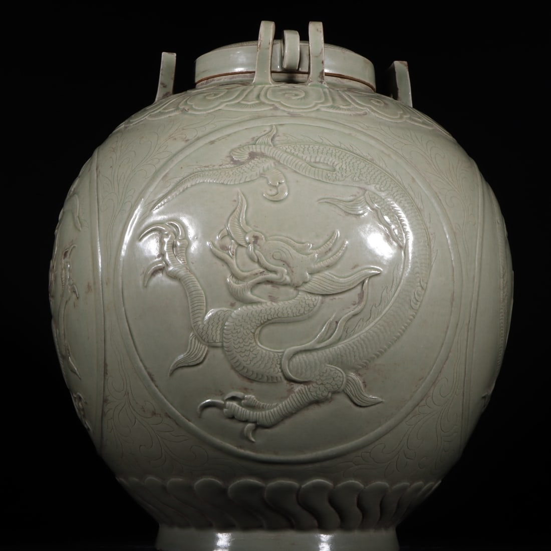 An Exquisite Yue yao Celadon Dragon Pattern Jar - 5