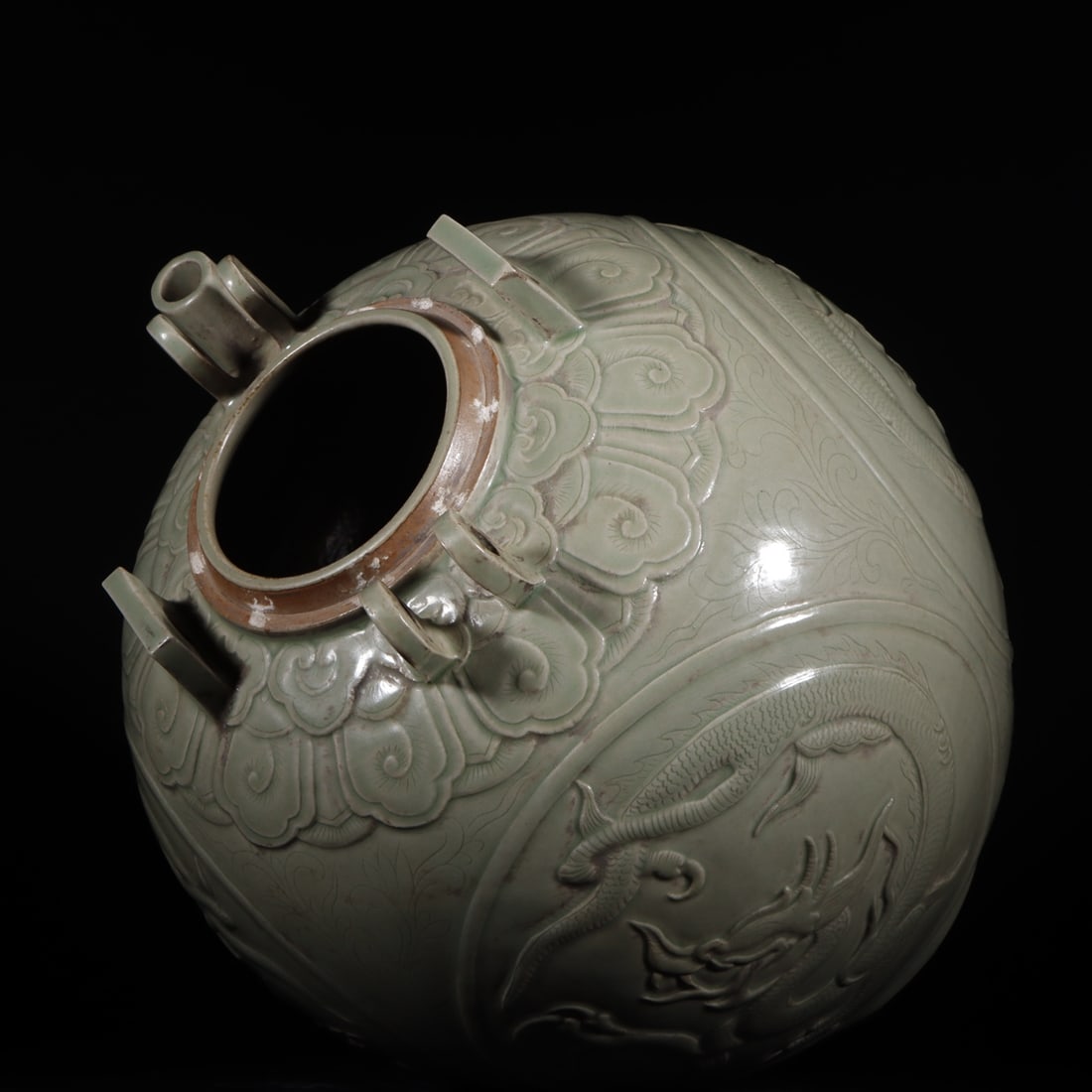 An Exquisite Yue yao Celadon Dragon Pattern Jar - 8