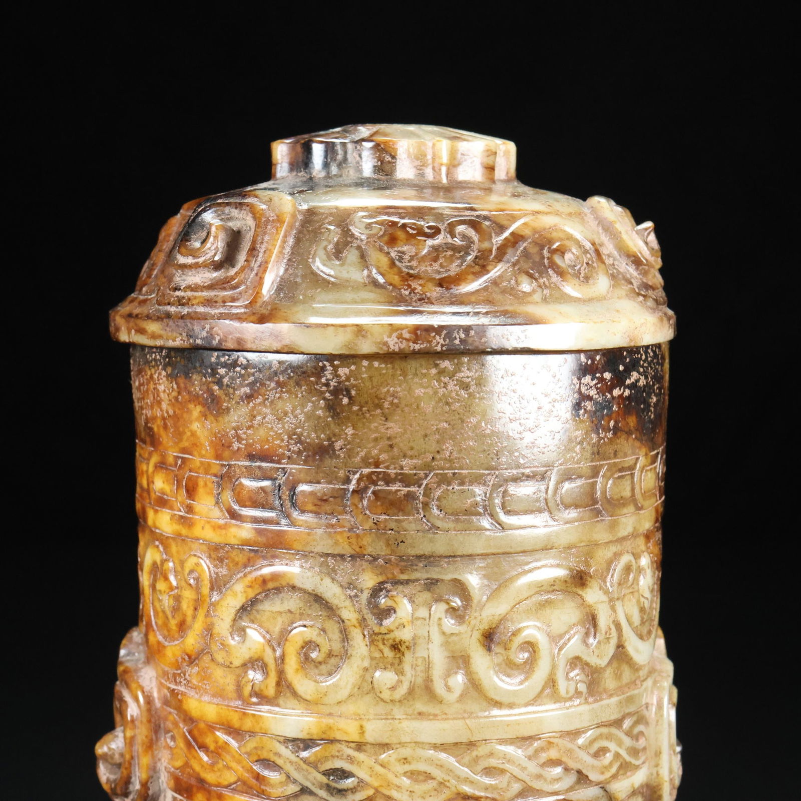 An Exquisite White Jade Dragon Pattern Goblet - 7