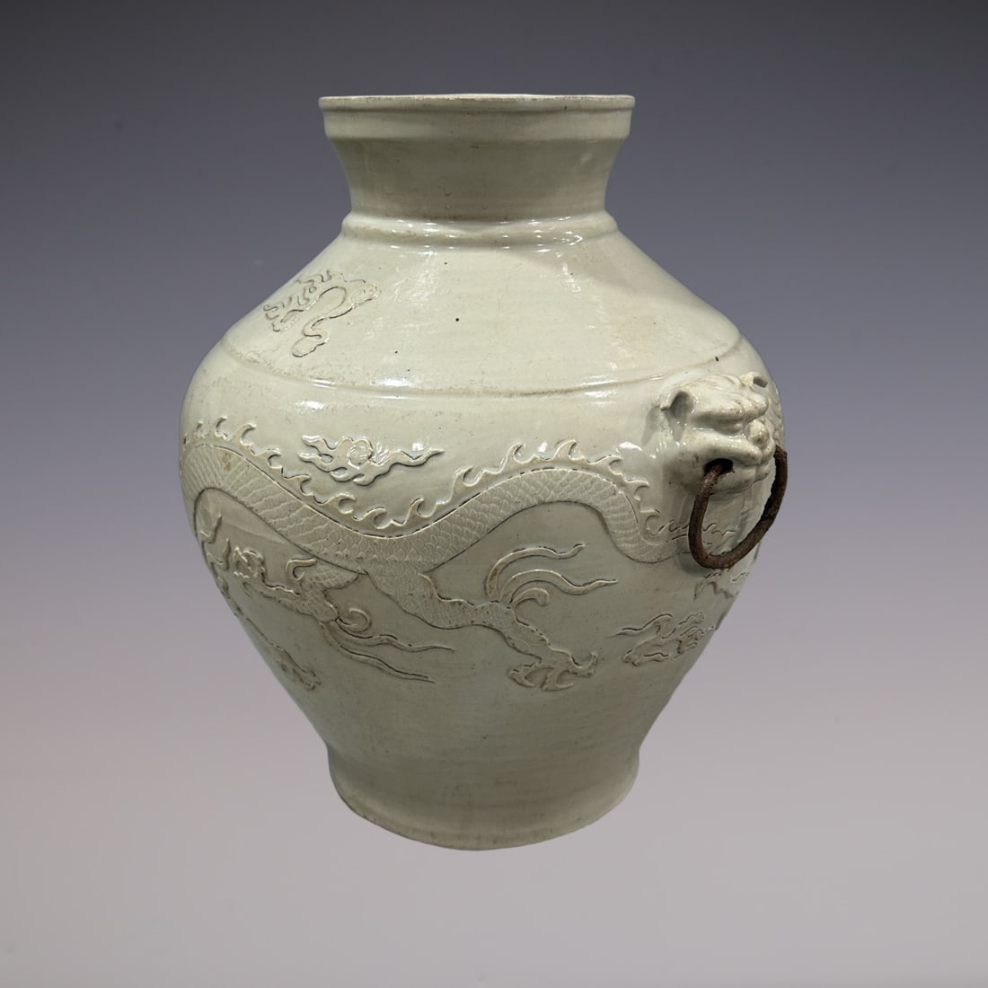An Exquisite Shufu Glazed Dragon Pattern Double-Ears Jar - 3