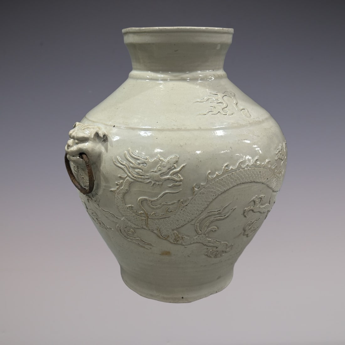 An Exquisite Shufu Glazed Dragon Pattern Double-Ears Jar - 4