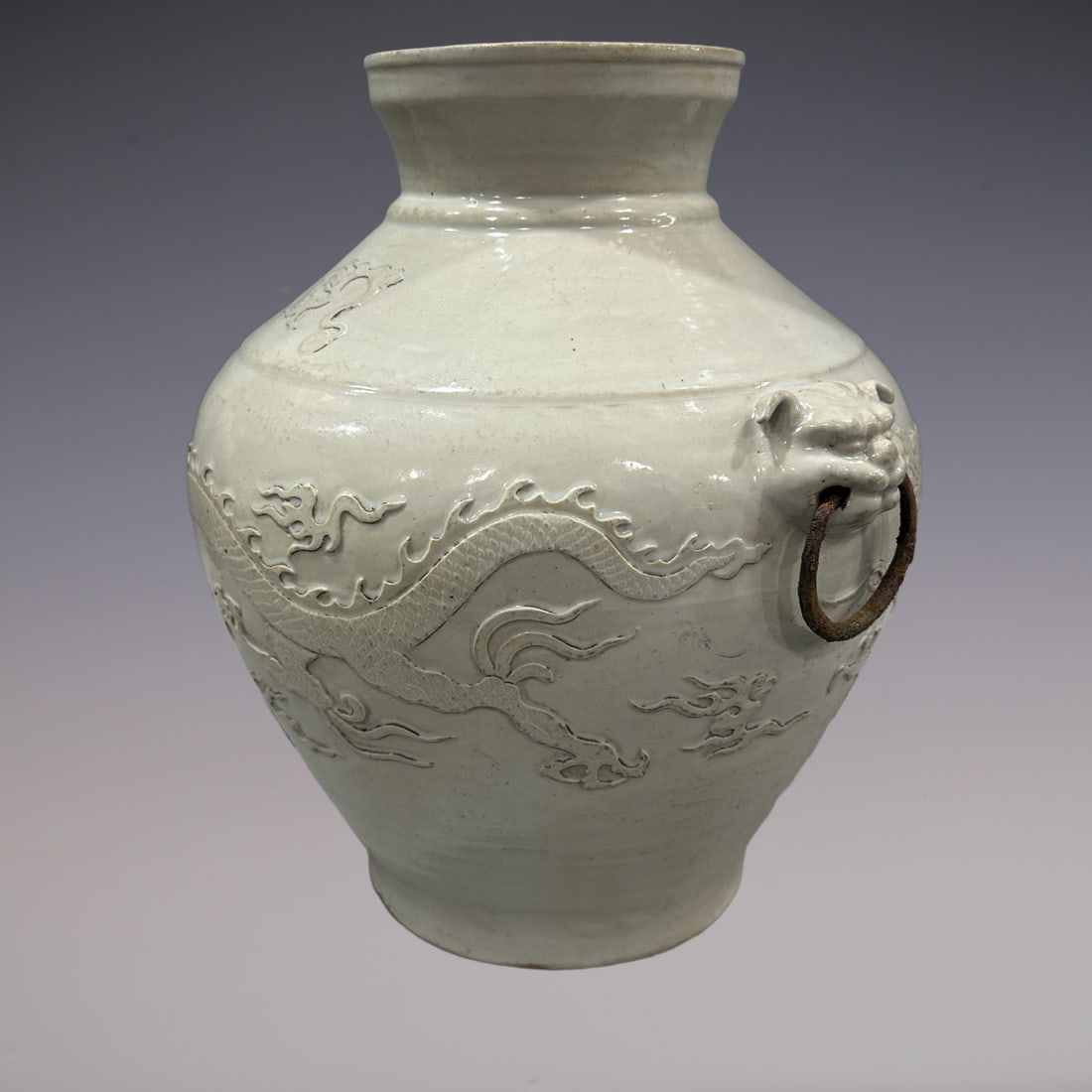 An Exquisite Shufu Glazed Dragon Pattern Double-Ears Jar - 6
