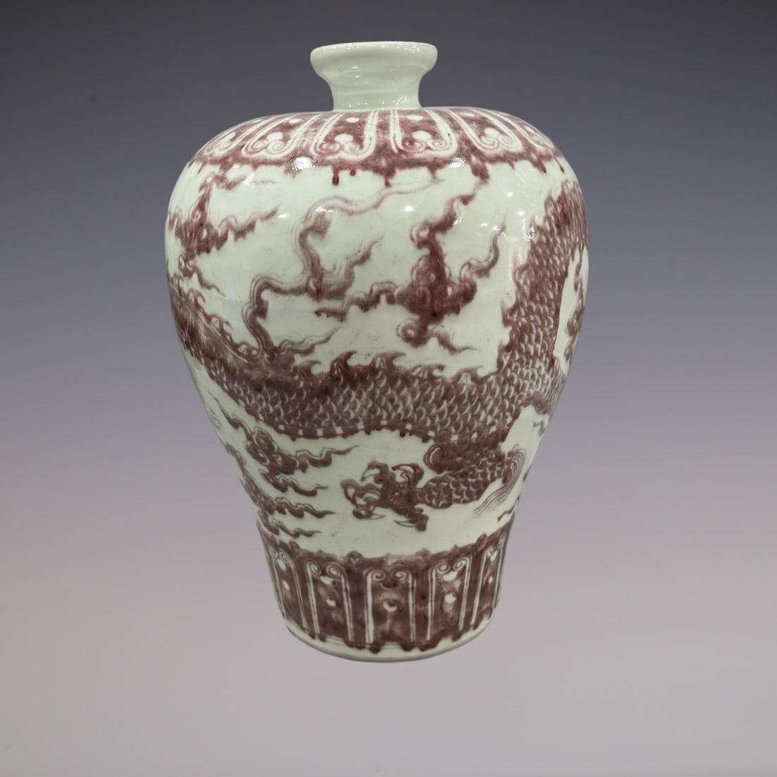 An Exquisite Underglaze-Red Dragon Pattern Vase - 4