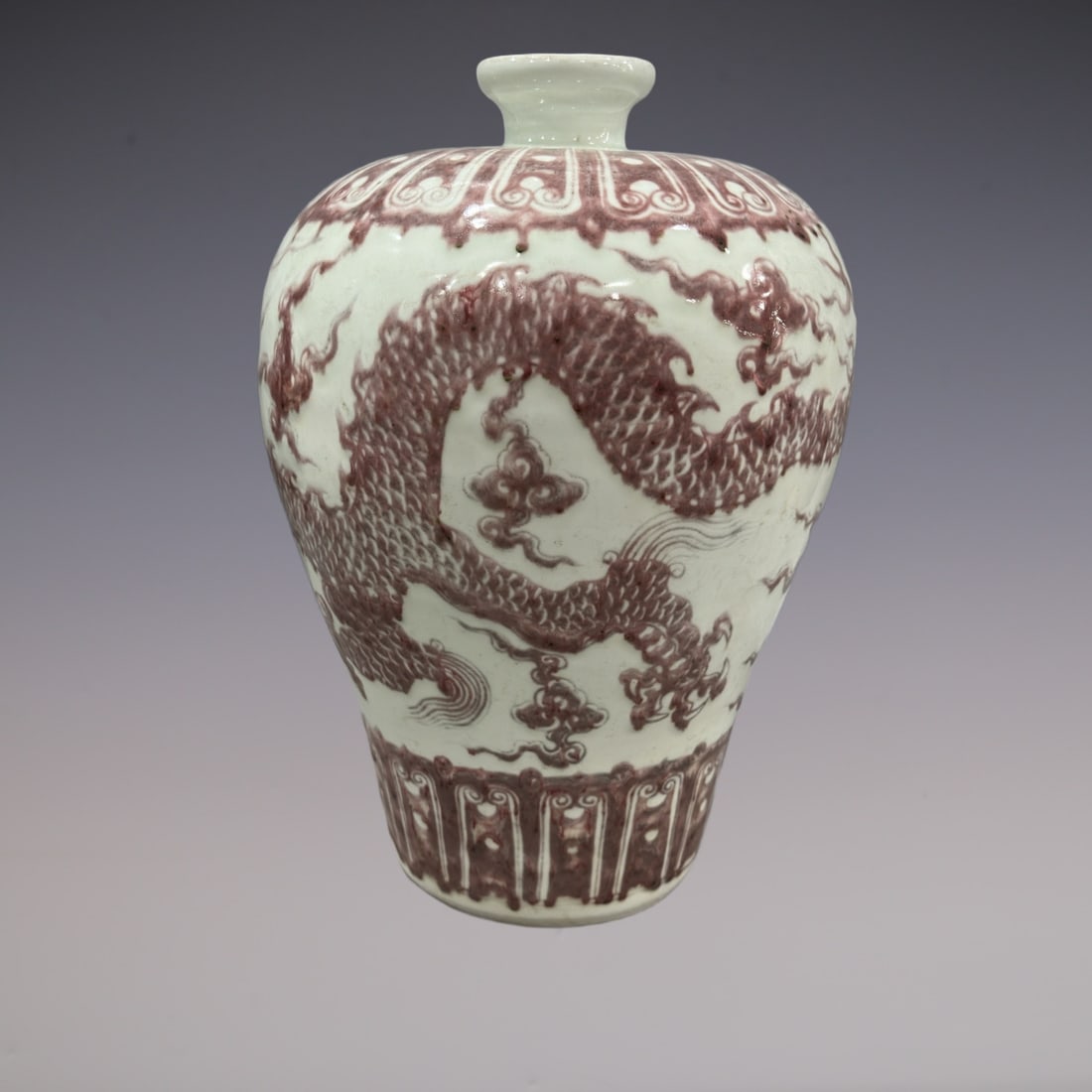 An Exquisite Underglaze-Red Dragon Pattern Vase - 5