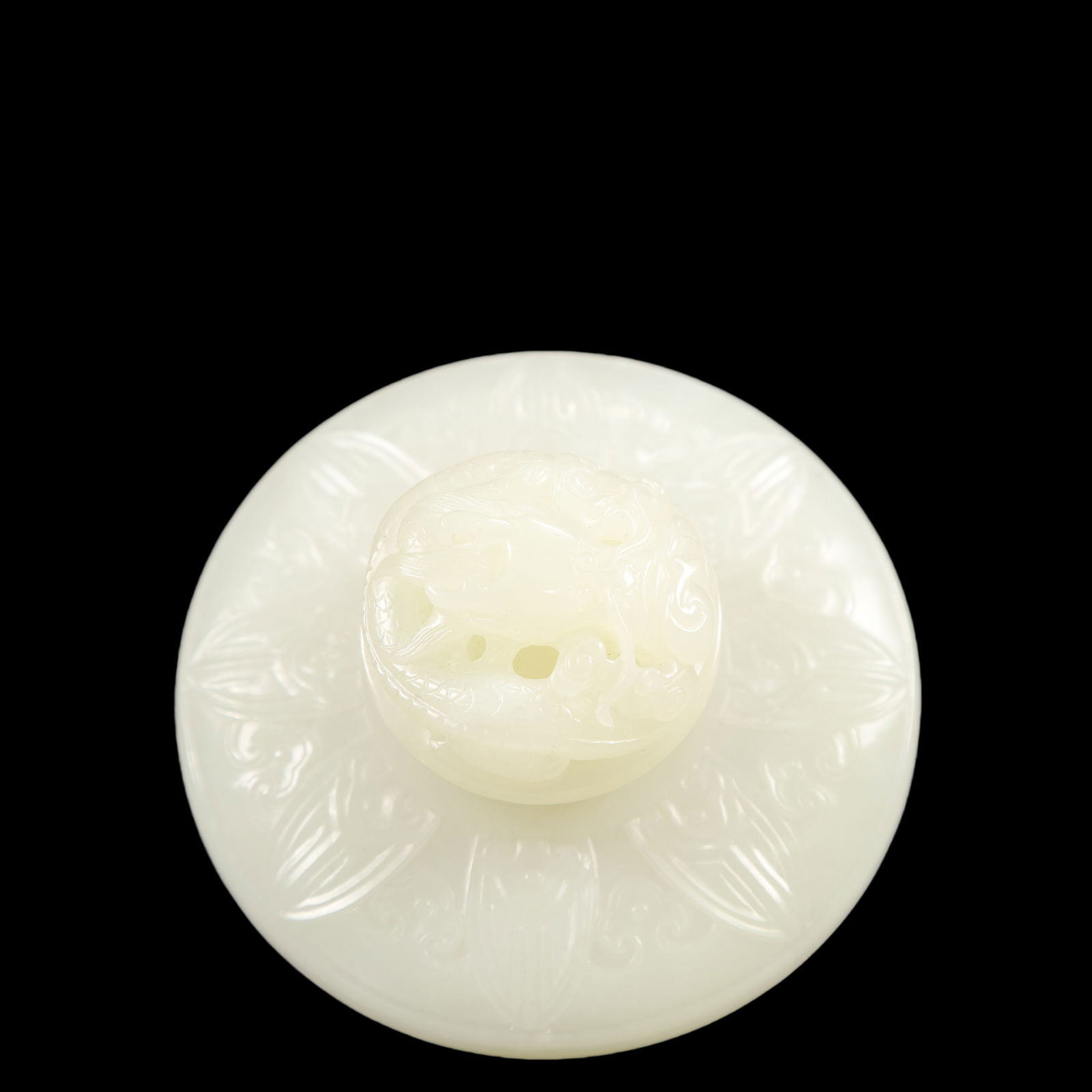 A Exquisite White Jade Dragon Pattern Teapot - 7