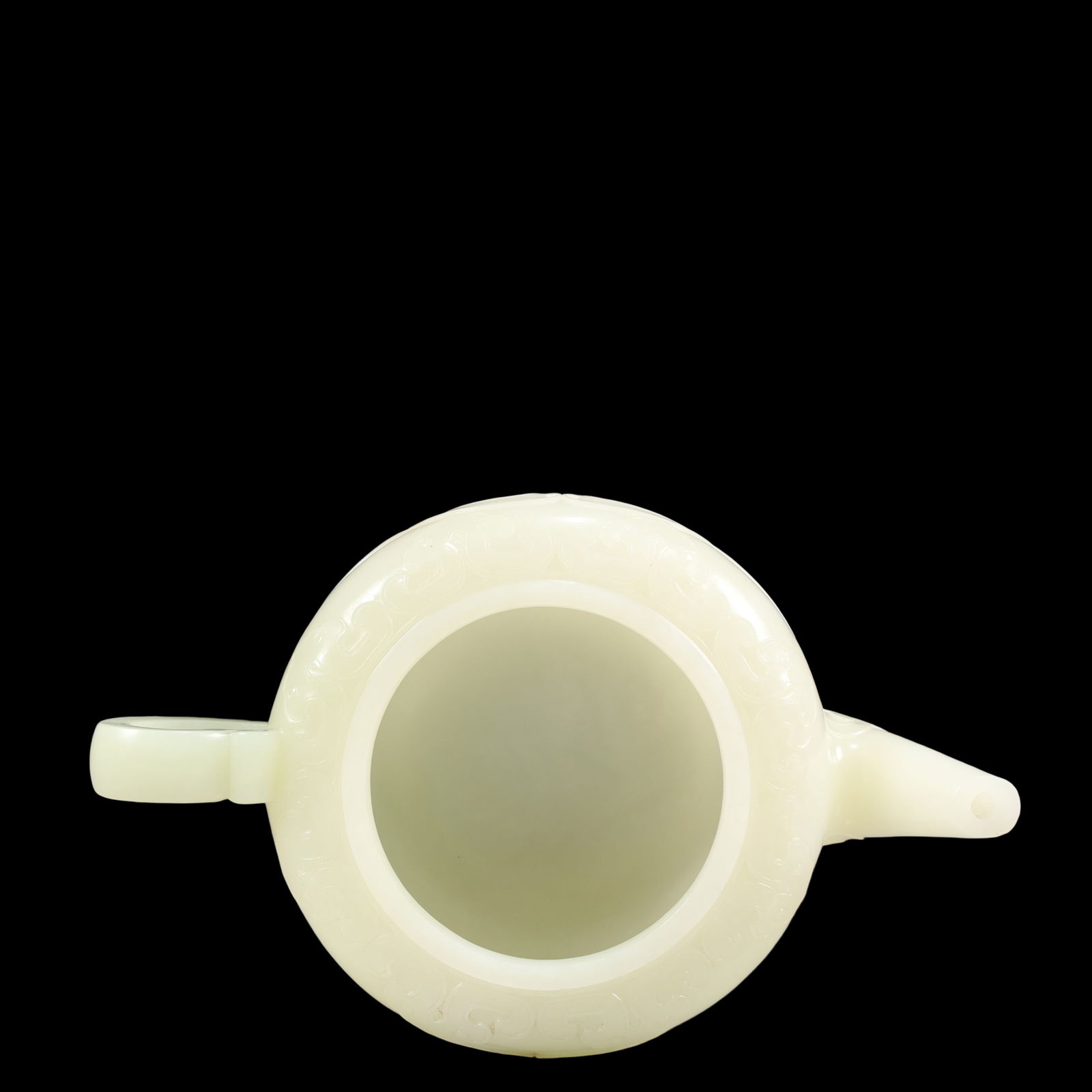 A Exquisite White Jade Dragon Pattern Teapot - 8